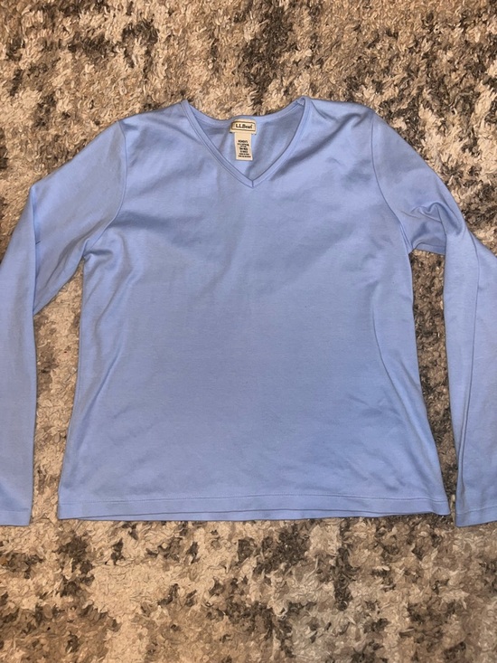 L.L. Bean Tops - L.L.Bean supine cotton soft Women's Light Blue V-Neck Tee size small